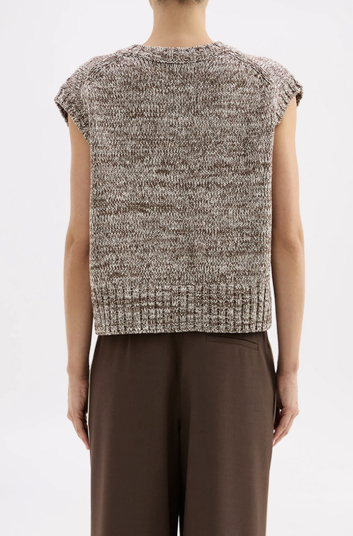Mila Knit Vest | Walnut Speckle