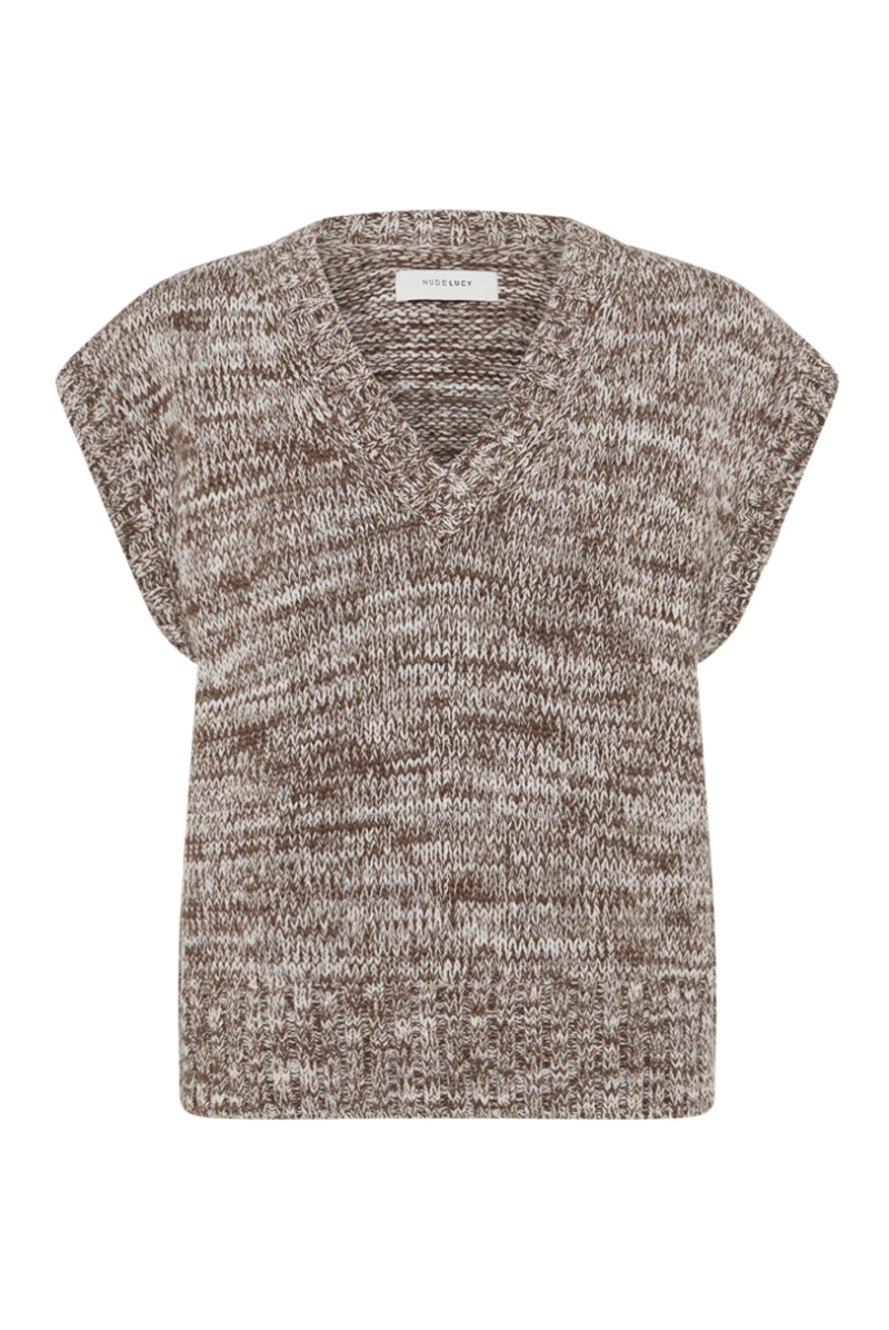 Mila Knit Vest | Walnut Speckle