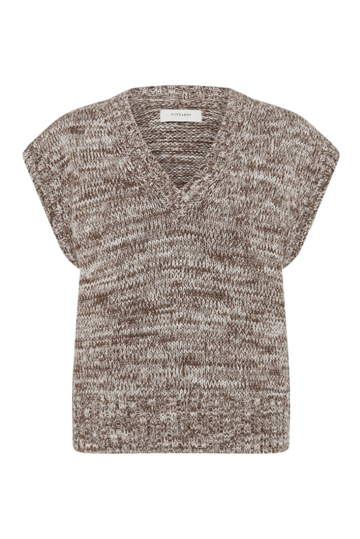 Mila Knit Vest | Walnut Speckle