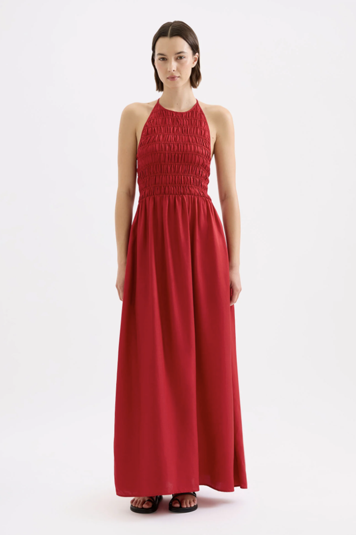 Mira Tencel Maxi Dress | Crimson
