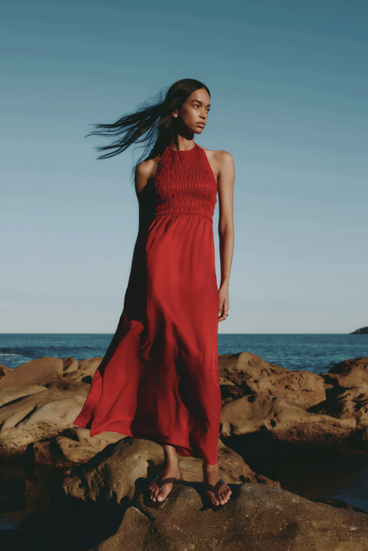 Mira Tencel Maxi Dress | Crimson