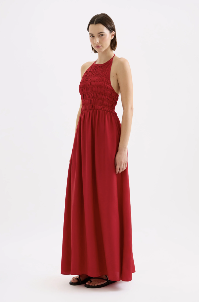 Mira Tencel Maxi Dress | Crimson