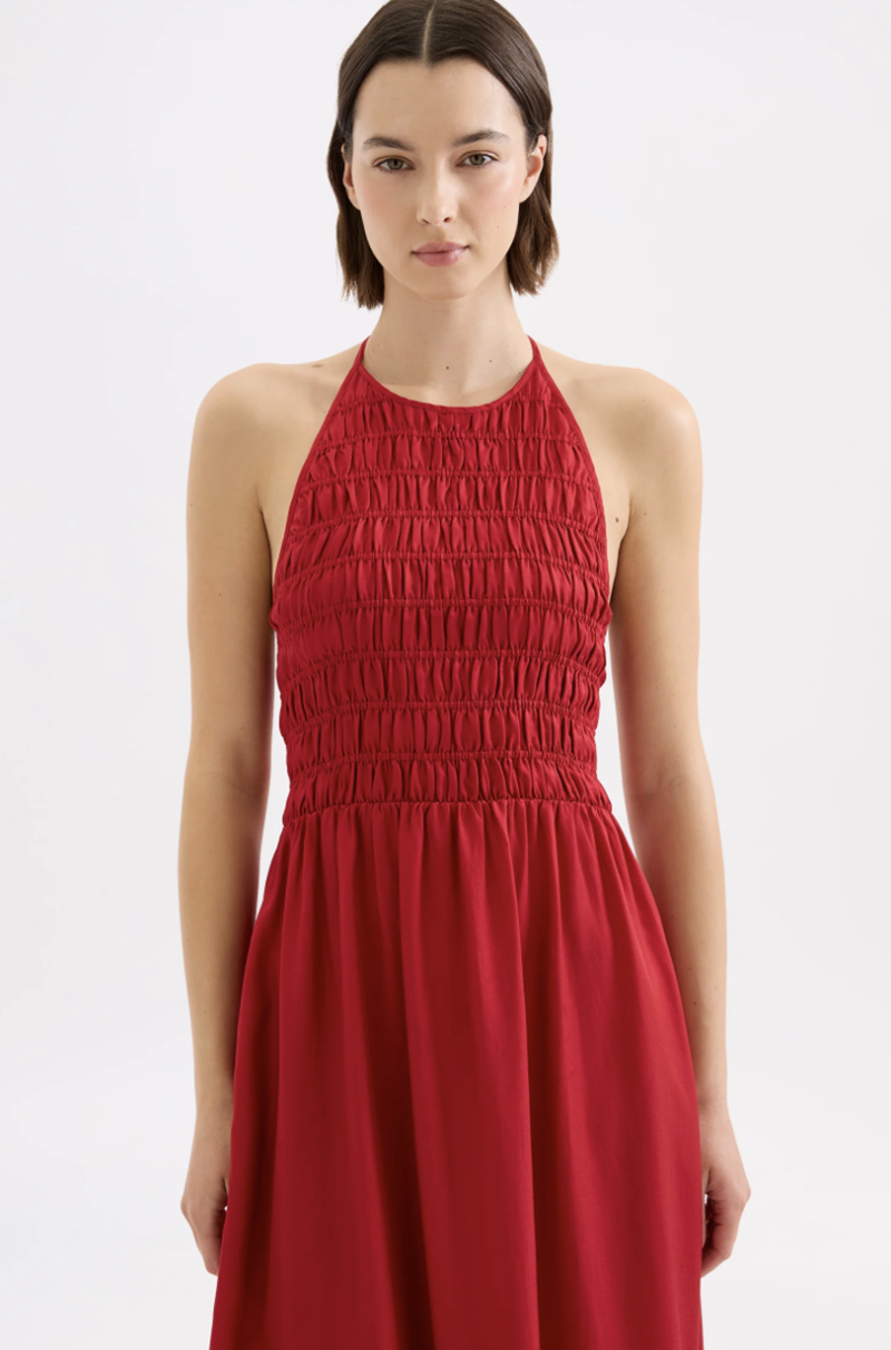 Mira Tencel Maxi Dress | Crimson