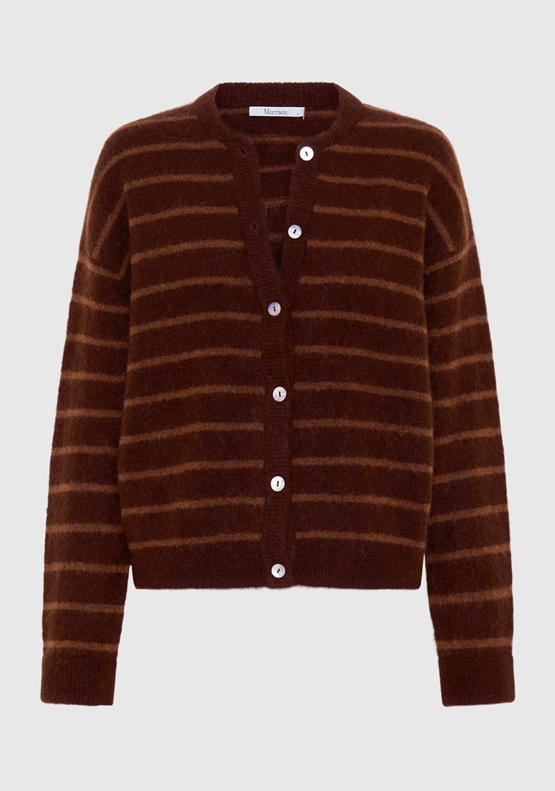 Albi Knit Cardigan | Toffee Stripe