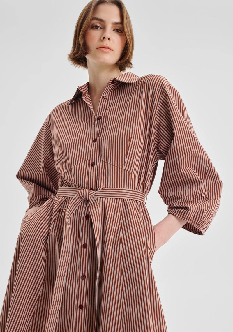 McKenna Stripe Dress | Chocolate