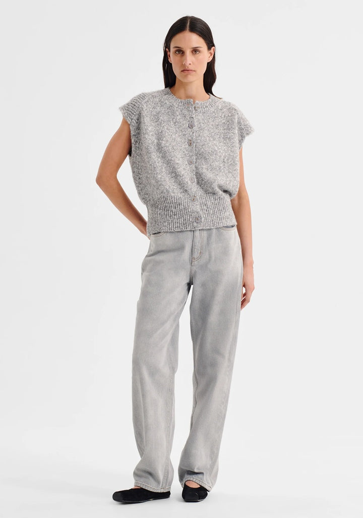 Zoe Knit Vest | Grey Marle