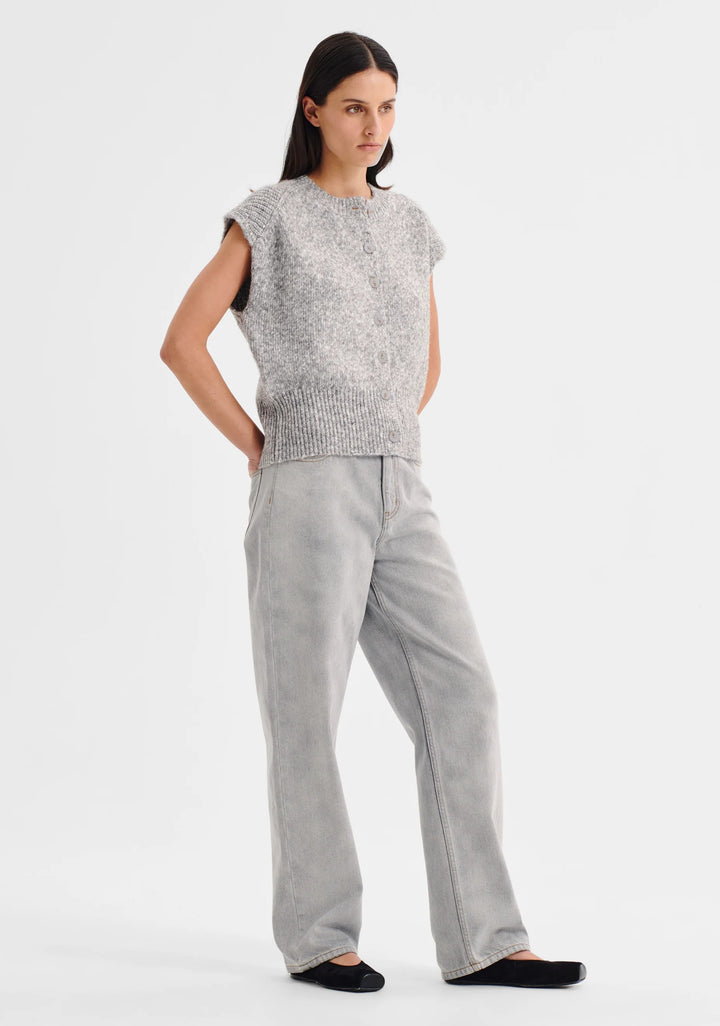 Zoe Knit Vest | Grey Marle