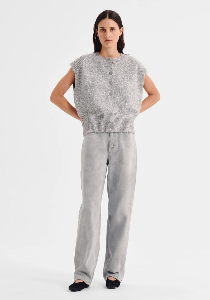 Zoe Knit Vest | Grey Marle