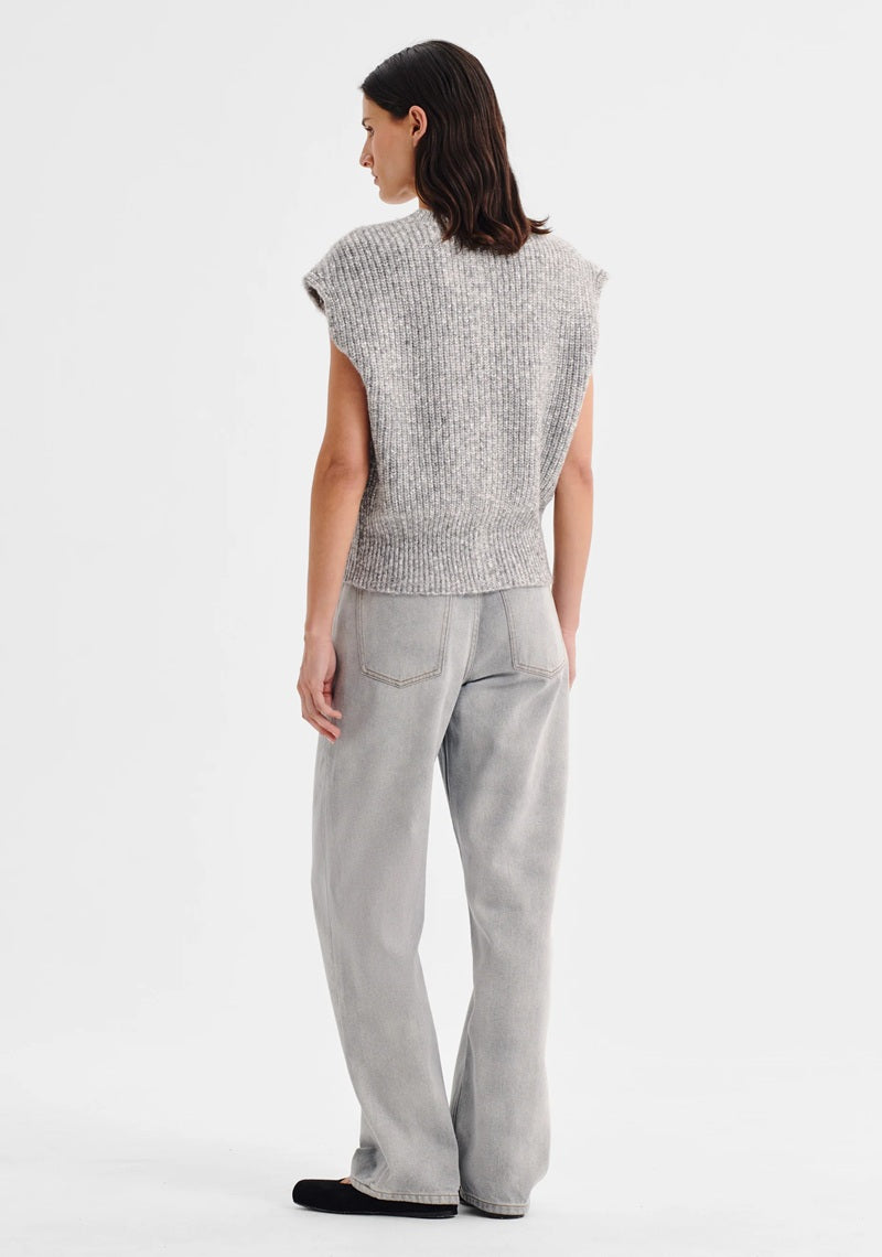 Zoe Knit Vest | Grey Marle