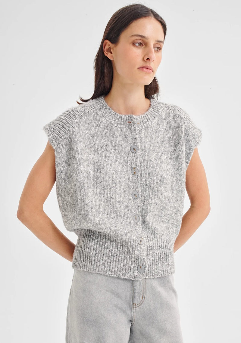 Zoe Knit Vest | Grey Marle