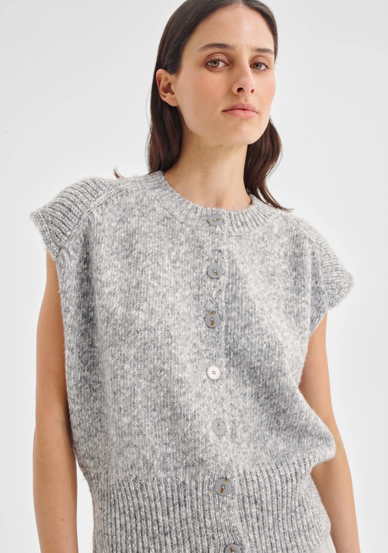 Zoe Knit Vest | Grey Marle