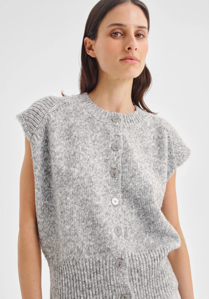 Zoe Knit Vest | Grey Marle