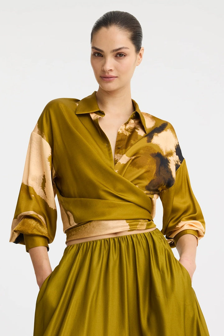Astra Shirt | Moss Print