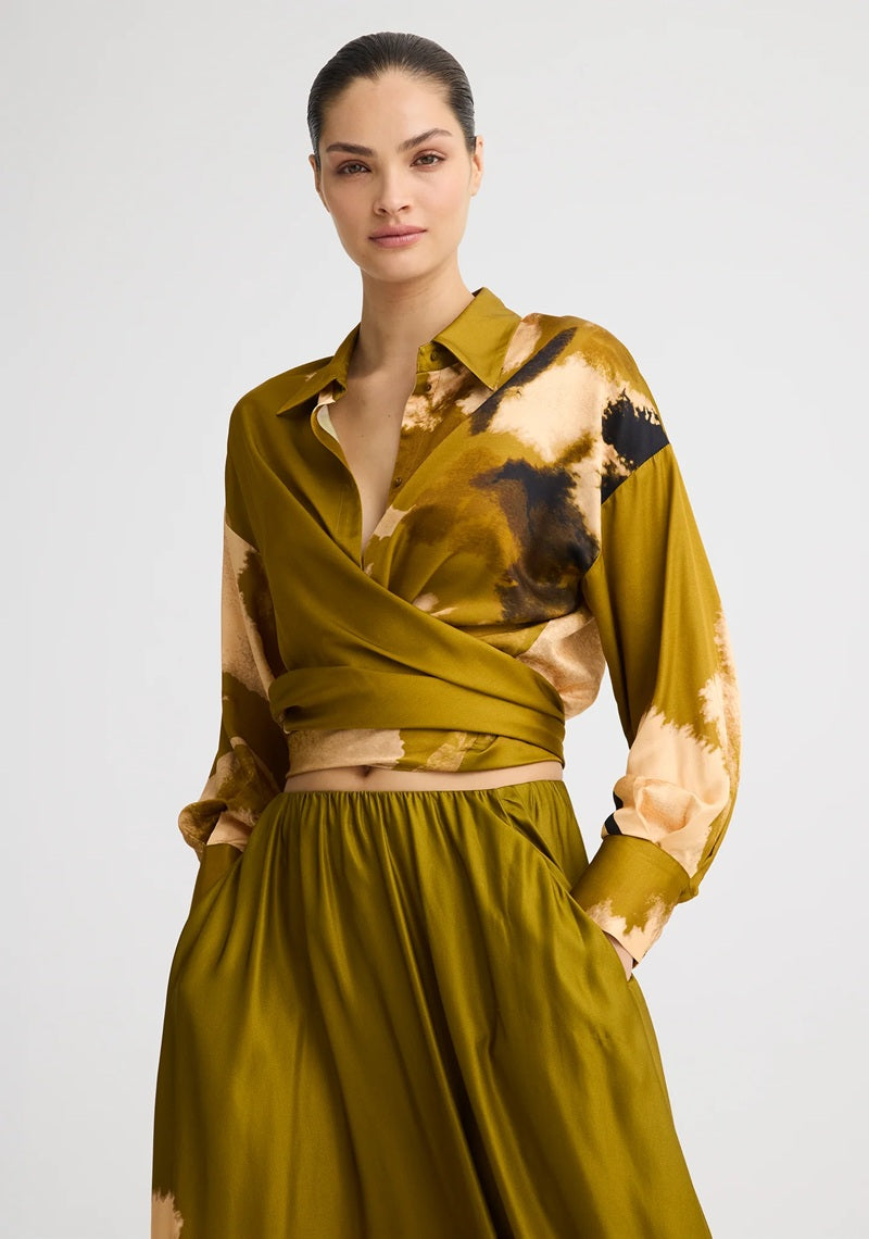 Astra Shirt | Moss Print