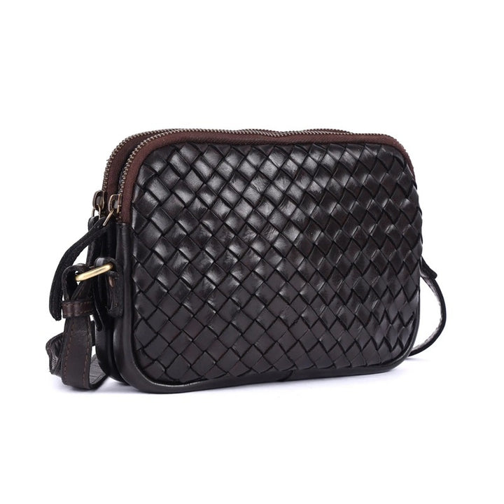 Nancy Woven Cross Body Bag | Brown