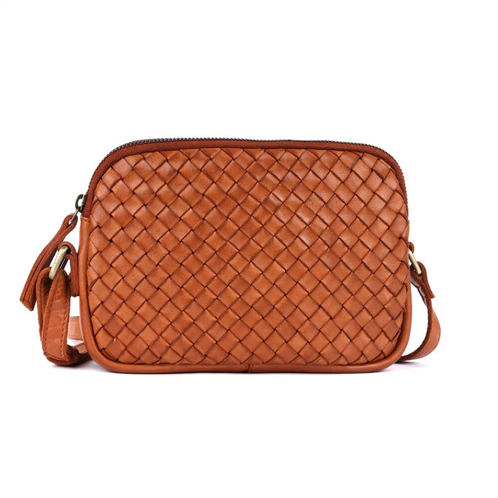Nancy Woven Cross Body Bag | Tan