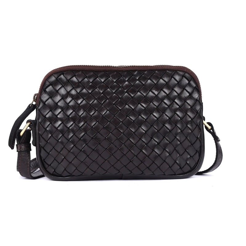Nancy Woven Cross Body Bag | Brown