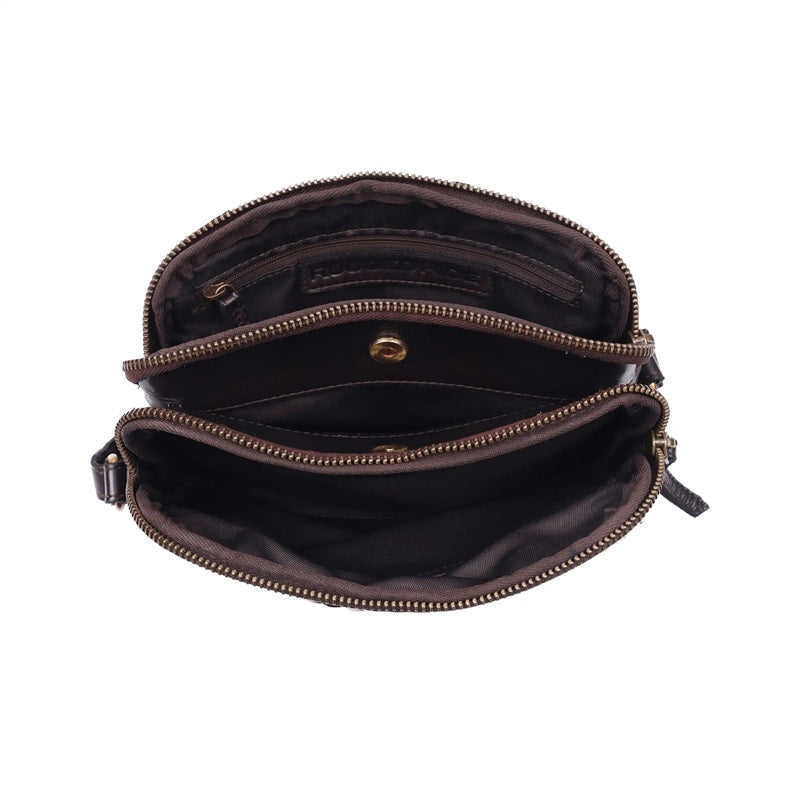 Nancy Woven Cross Body Bag | Brown