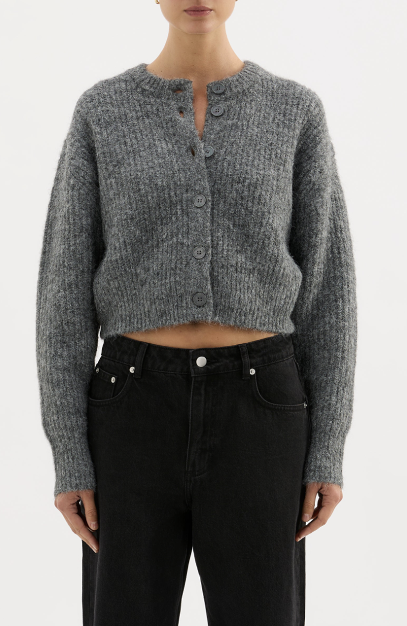Nixon Cropped Cardigan | Charcoal
