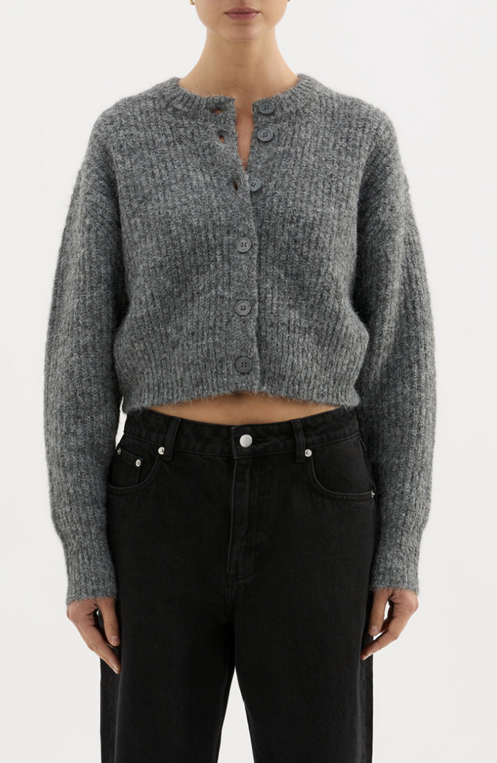 Nixon Cropped Cardigan | Charcoal
