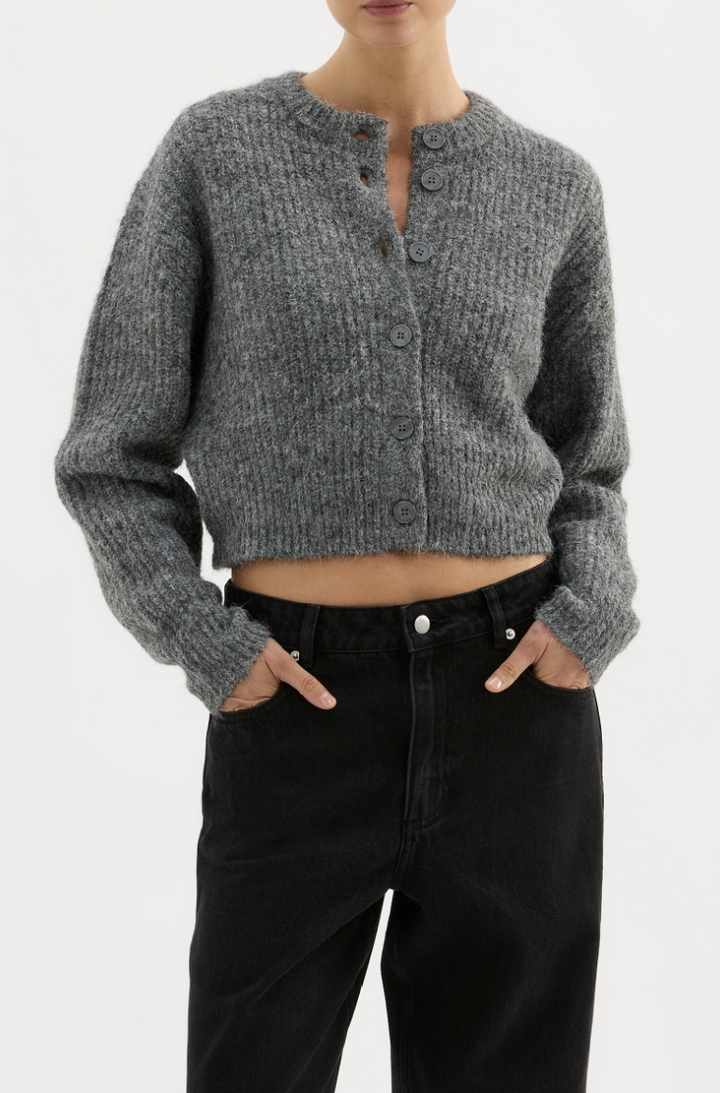 Nixon Cropped Cardigan | Charcoal