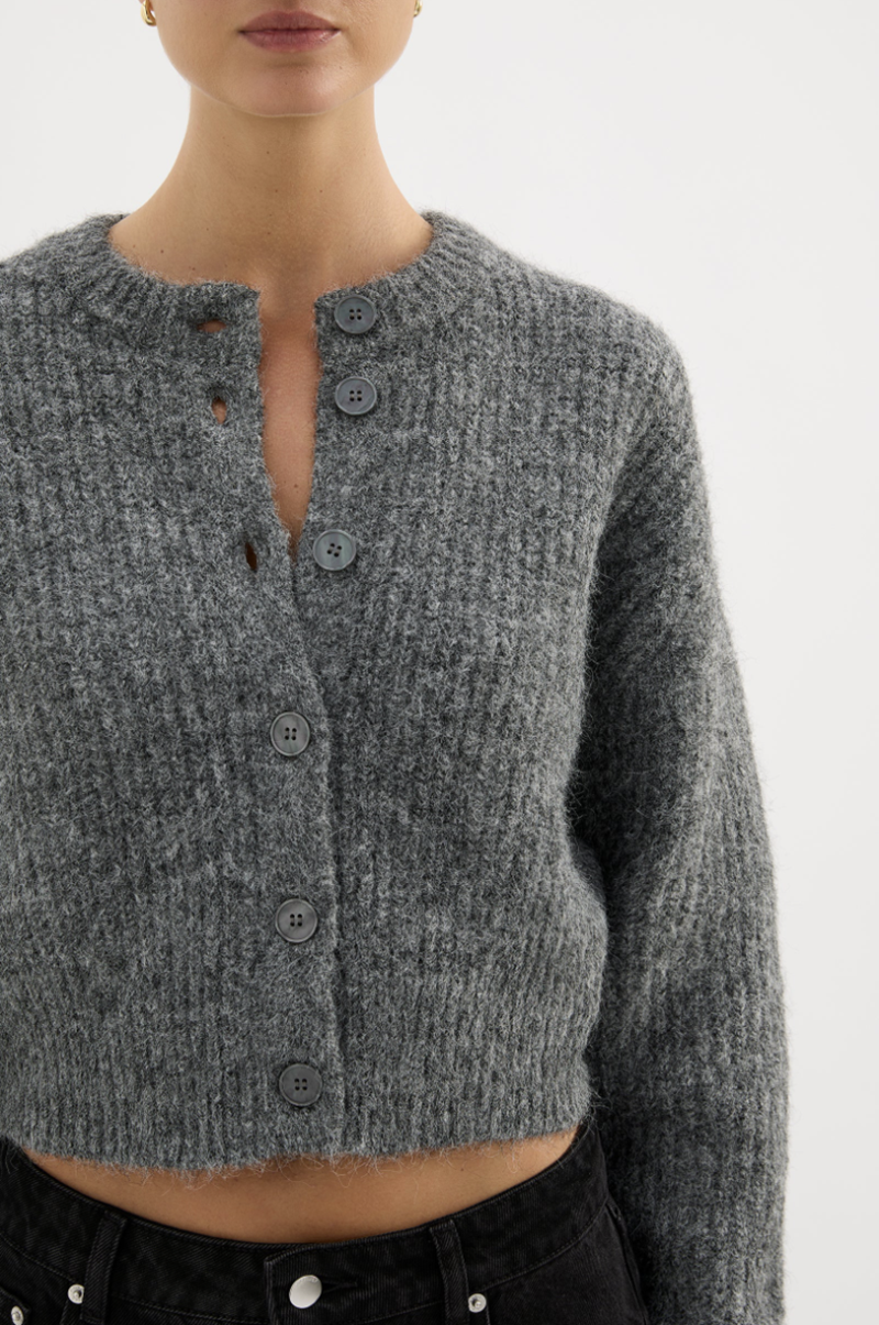 Nixon Cropped Cardigan | Charcoal