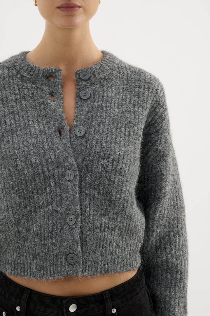 Nixon Cropped Cardigan | Charcoal