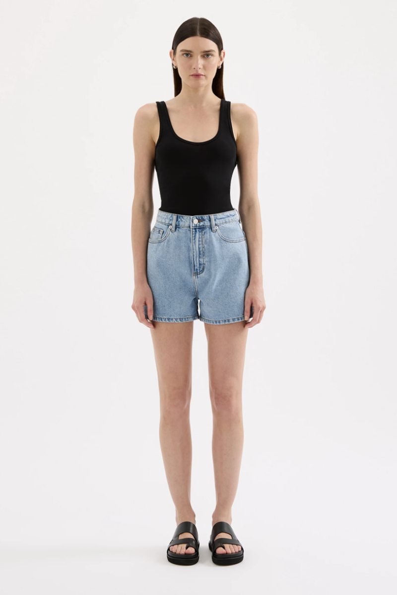 Organic Mom Short | Soft Blue