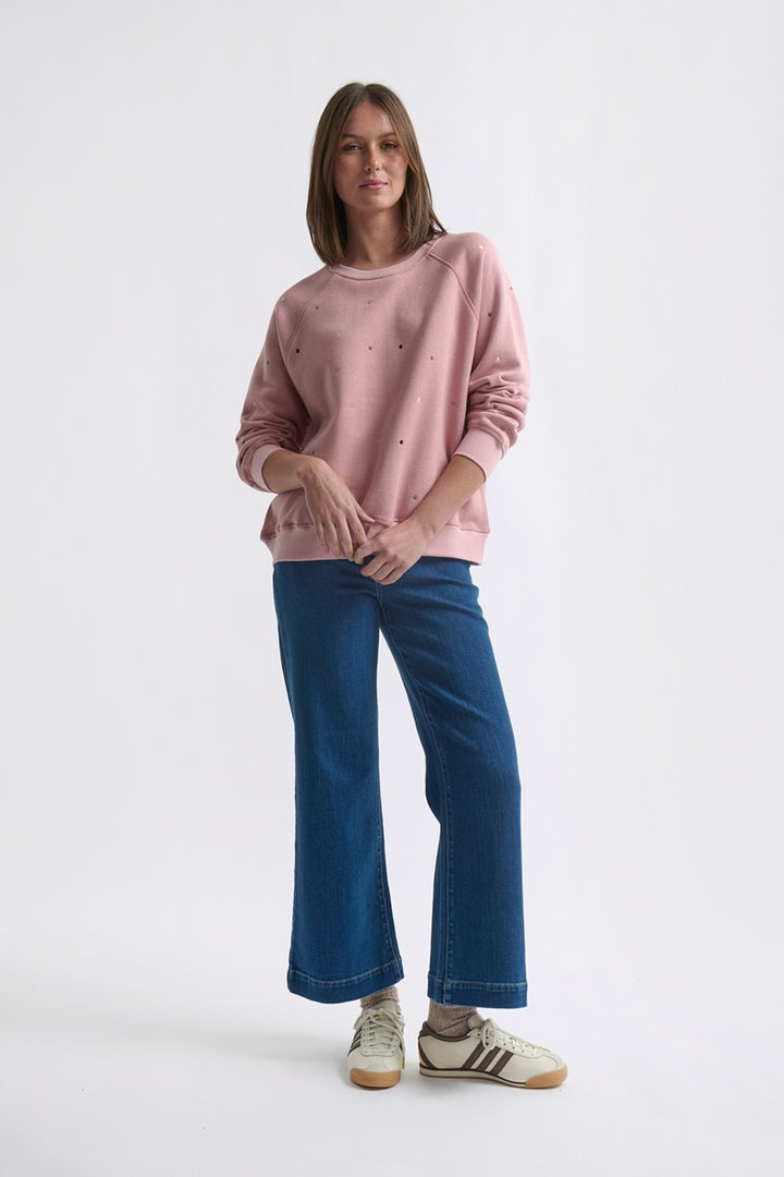 Patti Sweatshirt | Dots Musk Pink
