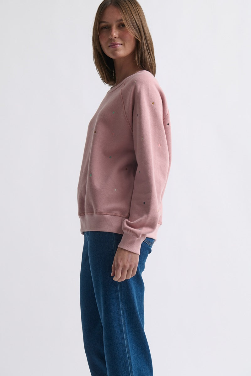 Patti Sweatshirt | Dots Musk Pink