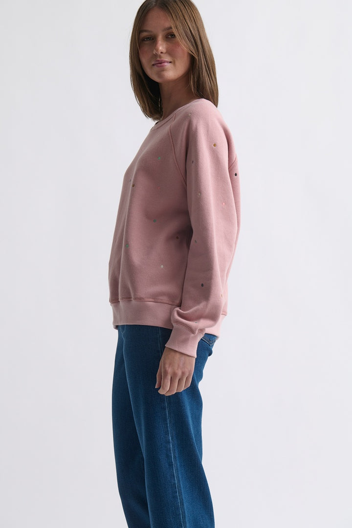 Patti Sweatshirt | Dots Musk Pink