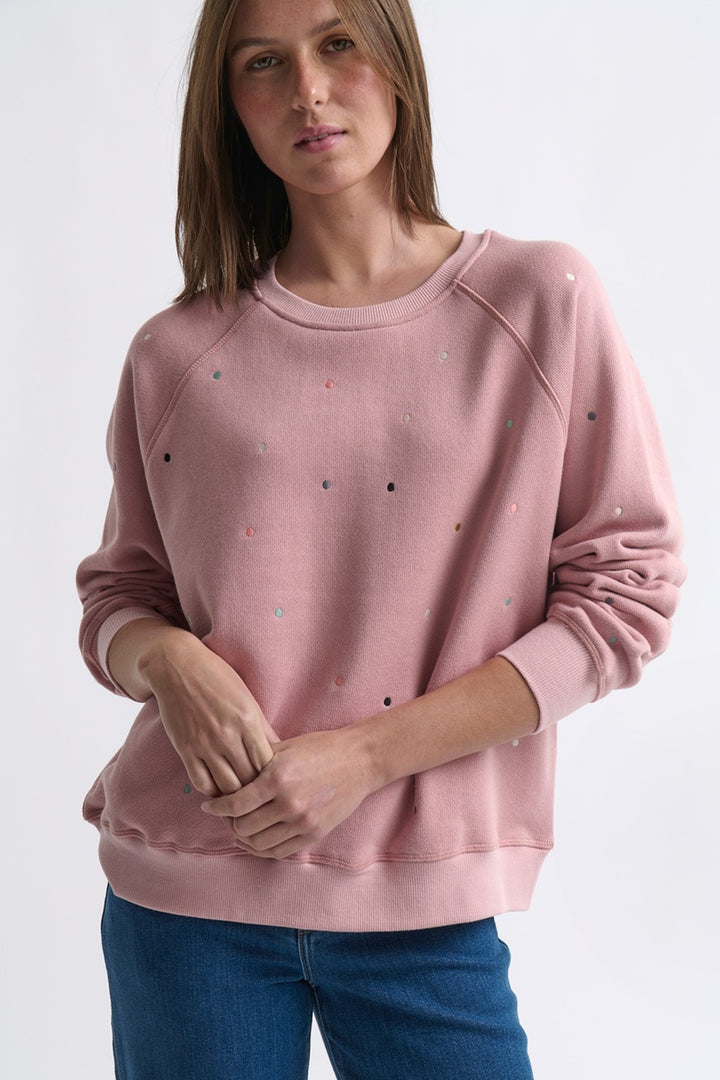 Patti Sweatshirt | Dots Musk Pink