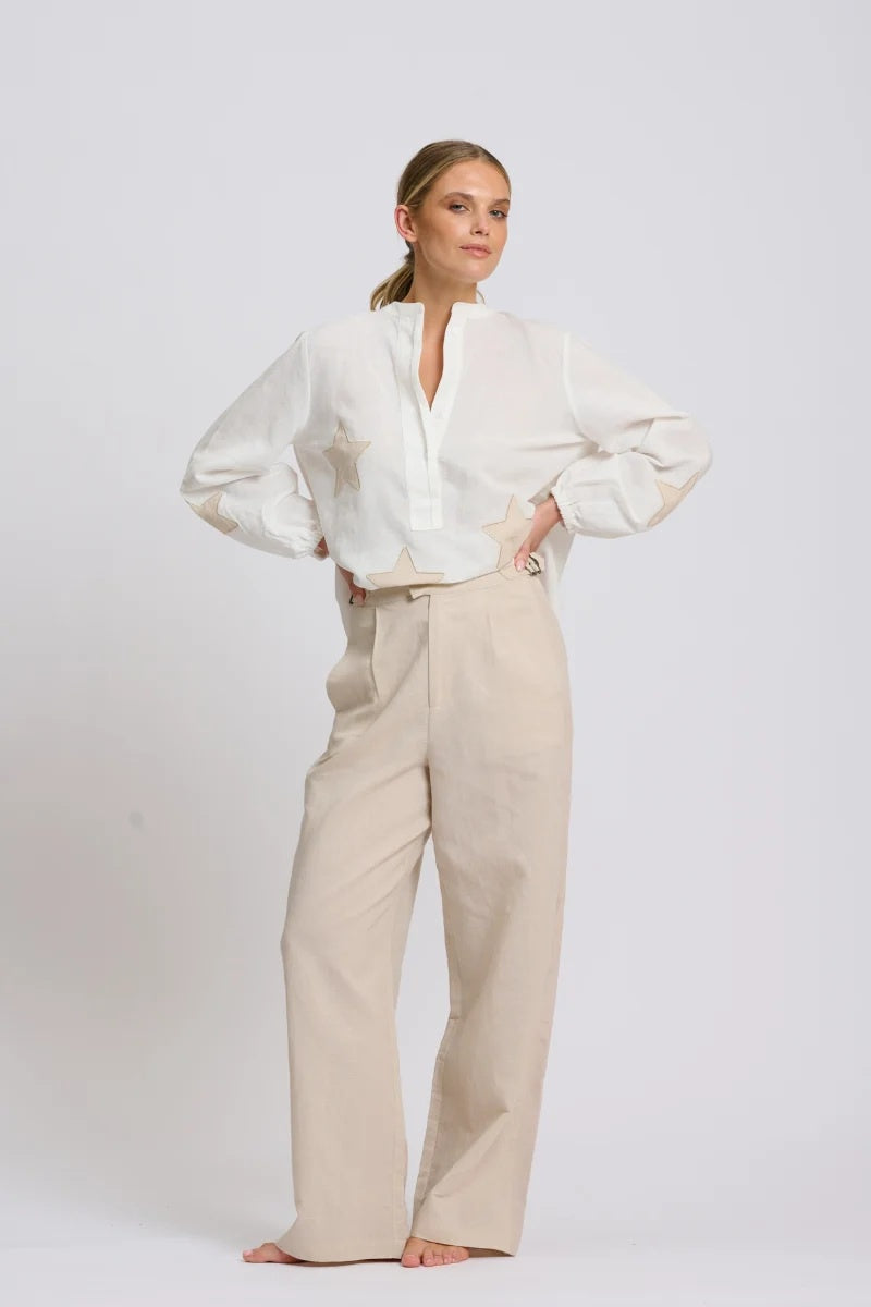 Phoebe High Waisted Pant | Biscuit