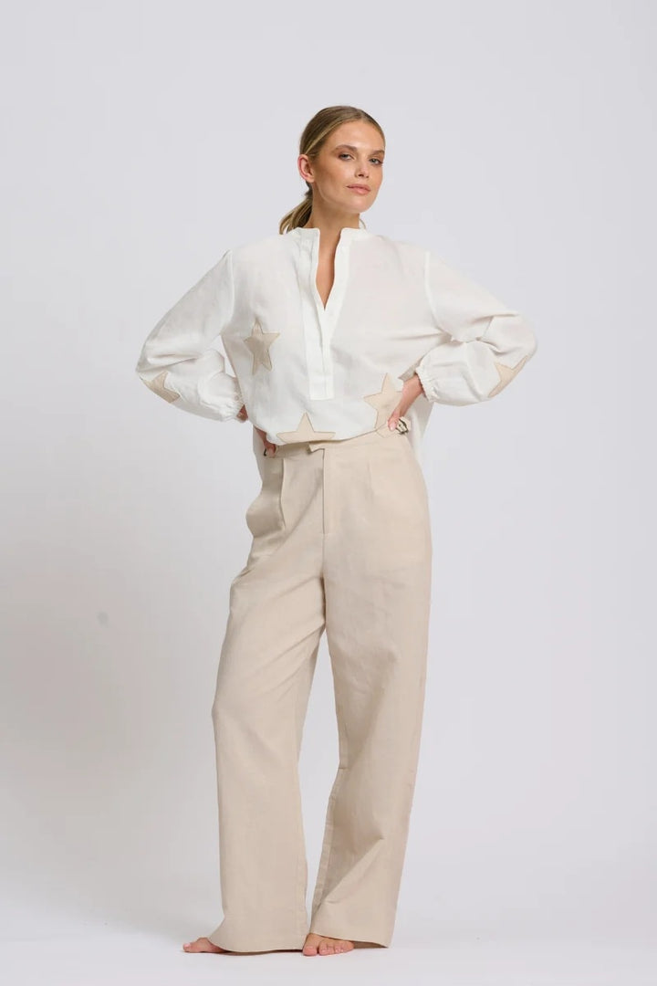 Phoebe High Waisted Pant | Biscuit