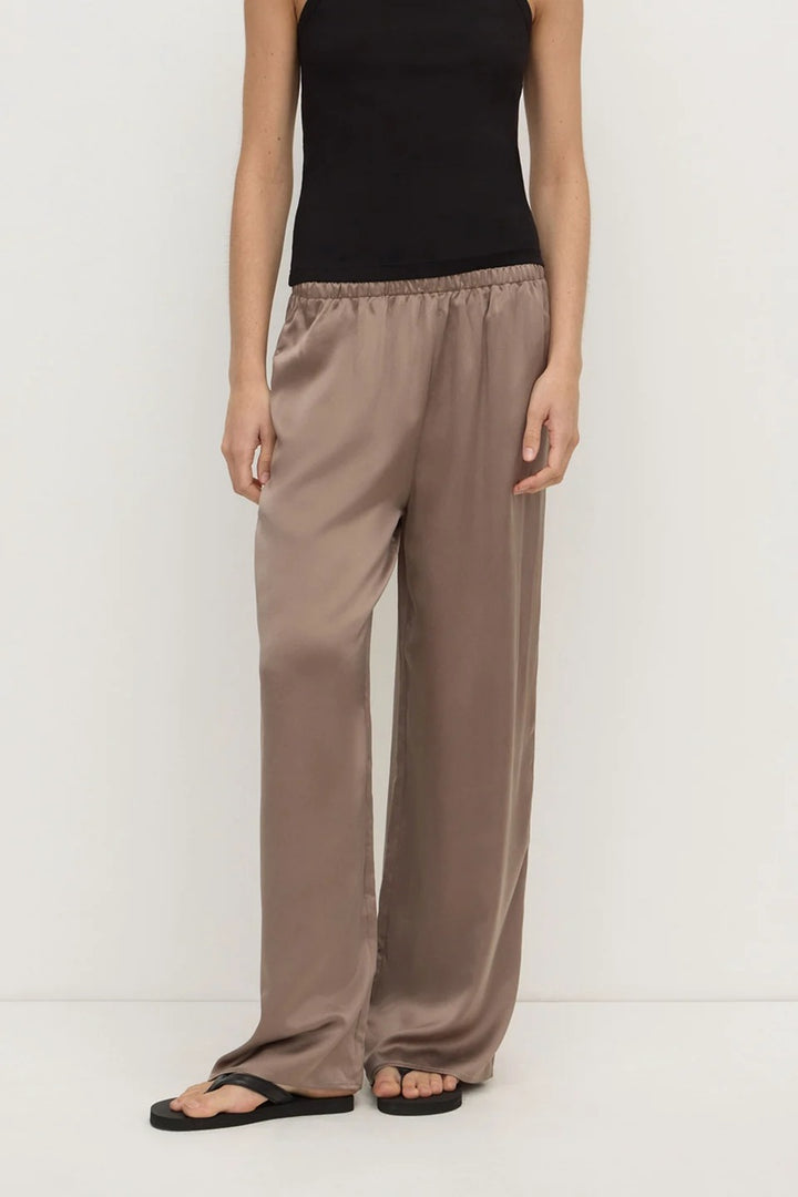 Pippa Silk Pant | Dark Sand