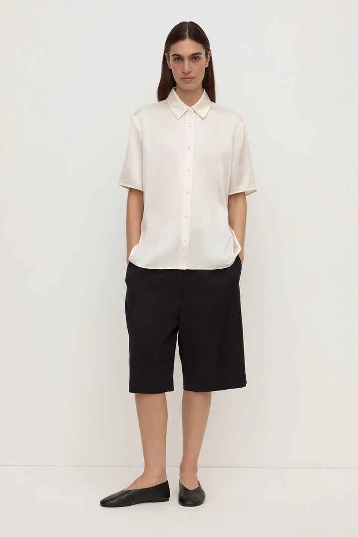 Pippa Silk Short Sleeve Shirt | Cream