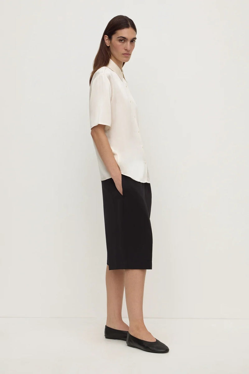 Pippa Silk Short Sleeve Shirt | Cream