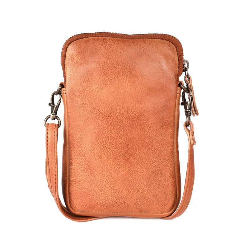 Rosebery Phone Bag with Weave | Cognac