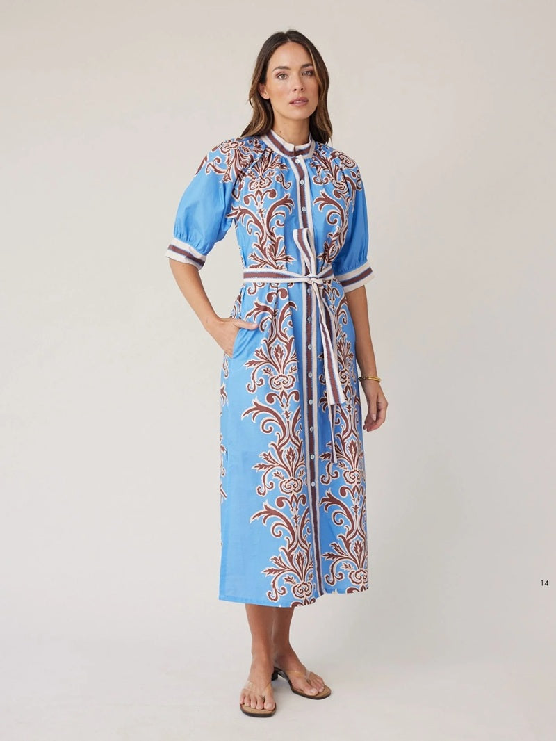 Robe Dress | Blue Deco Stripe