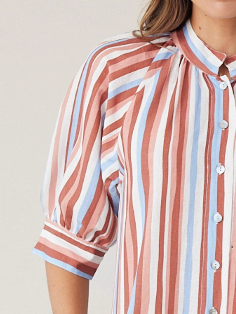 Robe Dress | Mocha Stripe