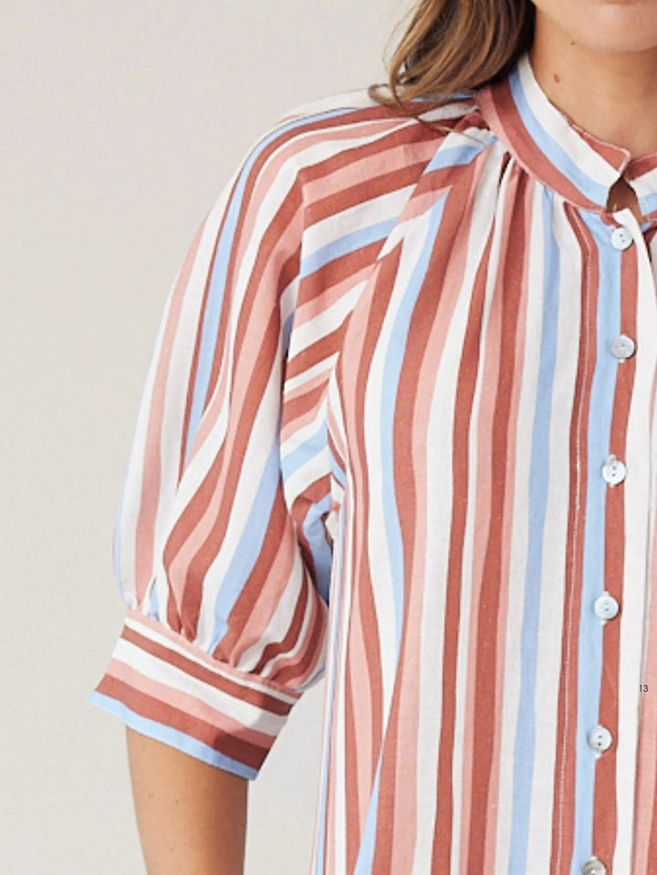 Robe Dress | Mocha Stripe