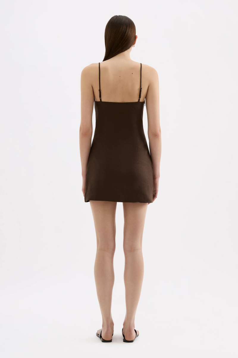 Rani Linen Mini Dress | Chocolate