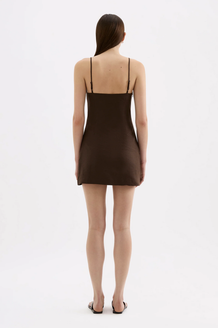 Rani Linen Mini Dress | Chocolate