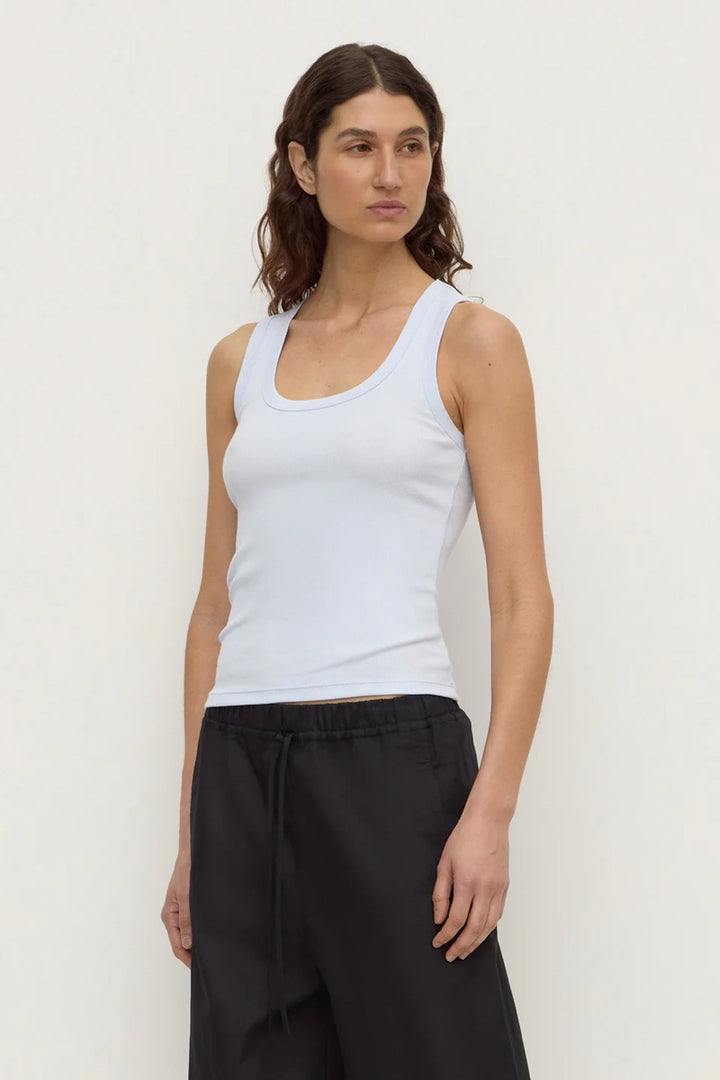 Robyn Scoop Neck Rib Tank | Powder Blue
