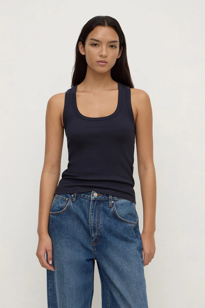 Robyn Scoop Neck Tank | True Navy