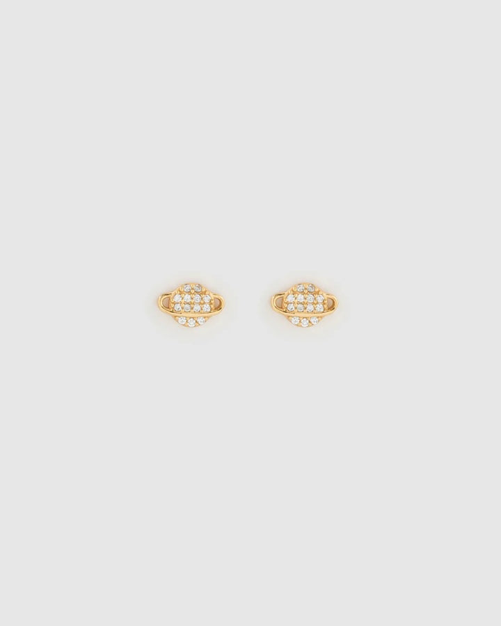 Saturn Gold Stud Earrings
