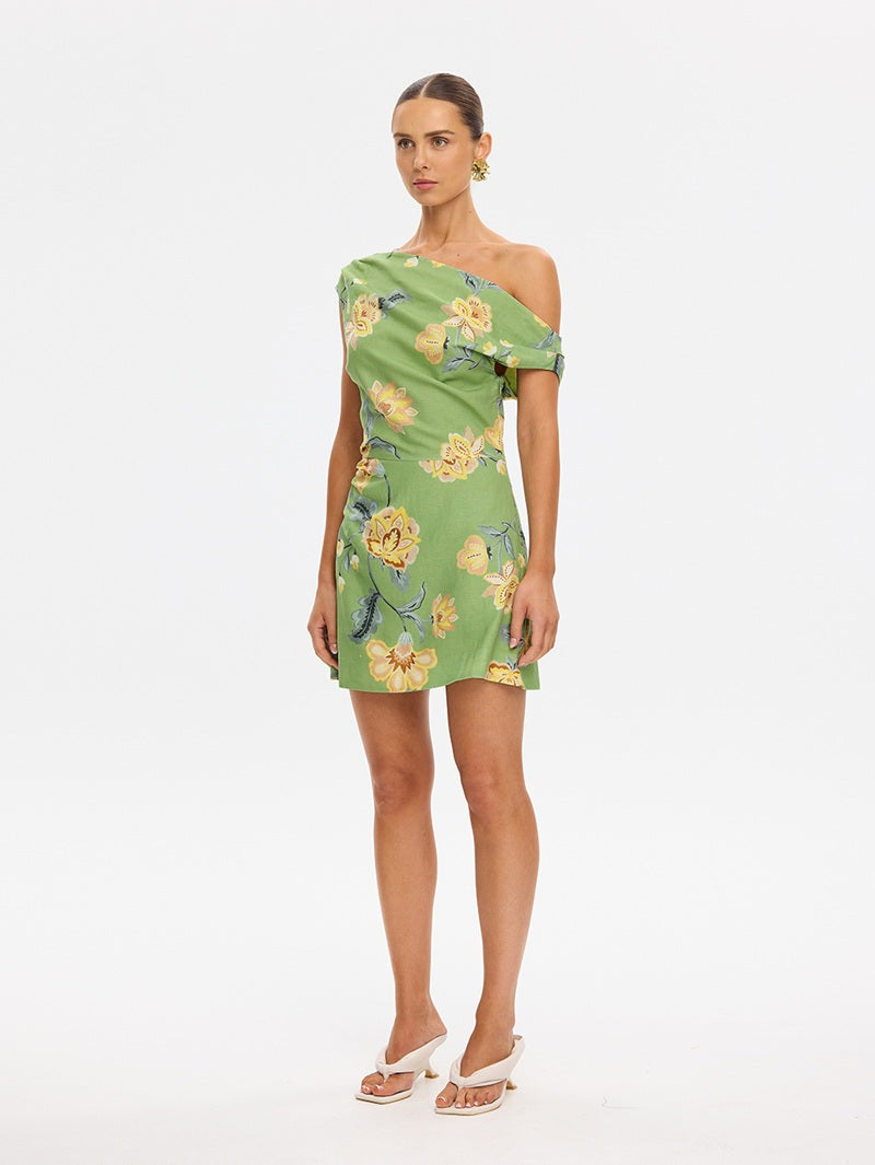 Eve Off Shoulder Mini Dress | Green