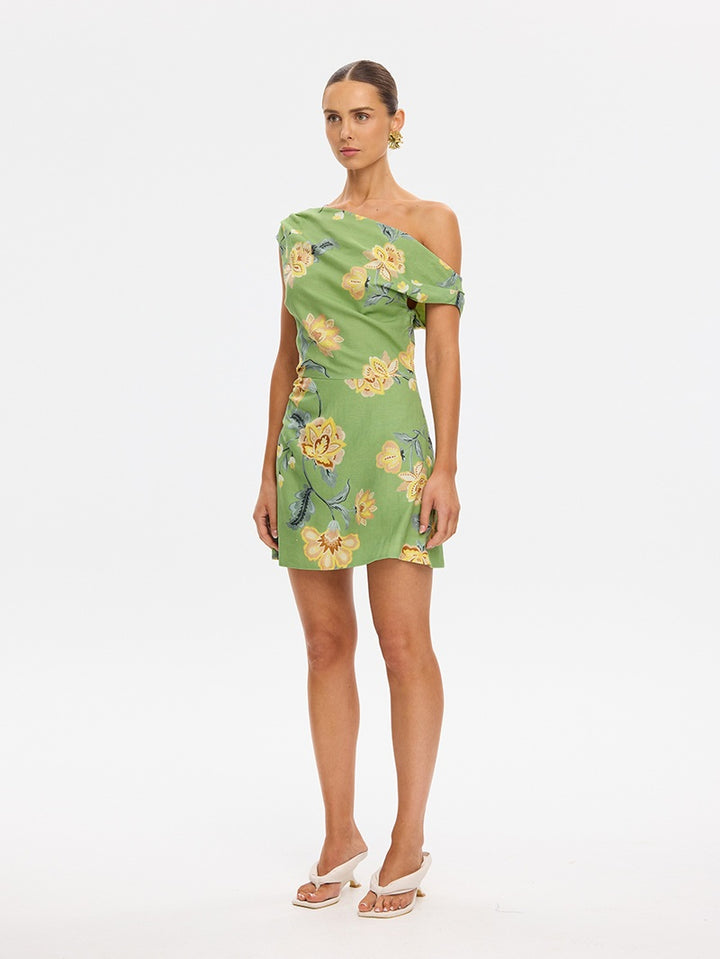 Eve Off Shoulder Mini Dress | Green
