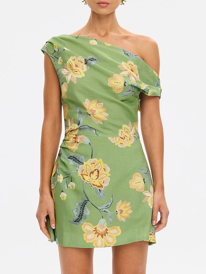 Eve Off Shoulder Mini Dress | Green