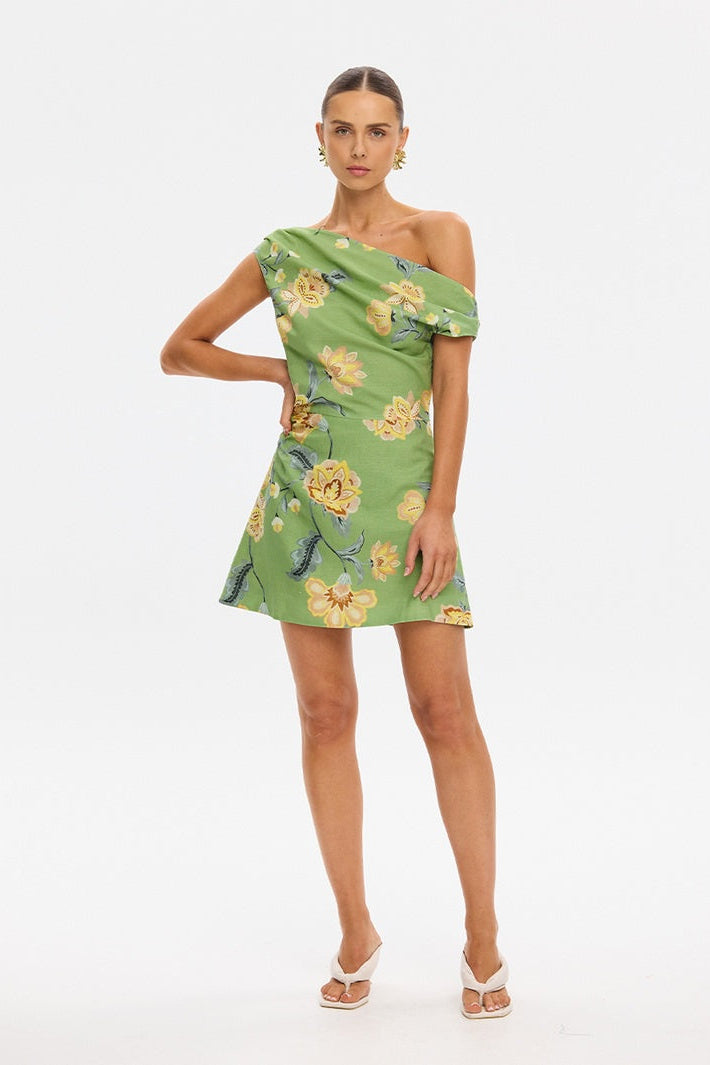 Eve Off Shoulder Mini Dress | Green